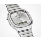 Casio Analog-Digital Vintage AQ-240E-7ADF Silver Dial Stainless Steel Men's Watch