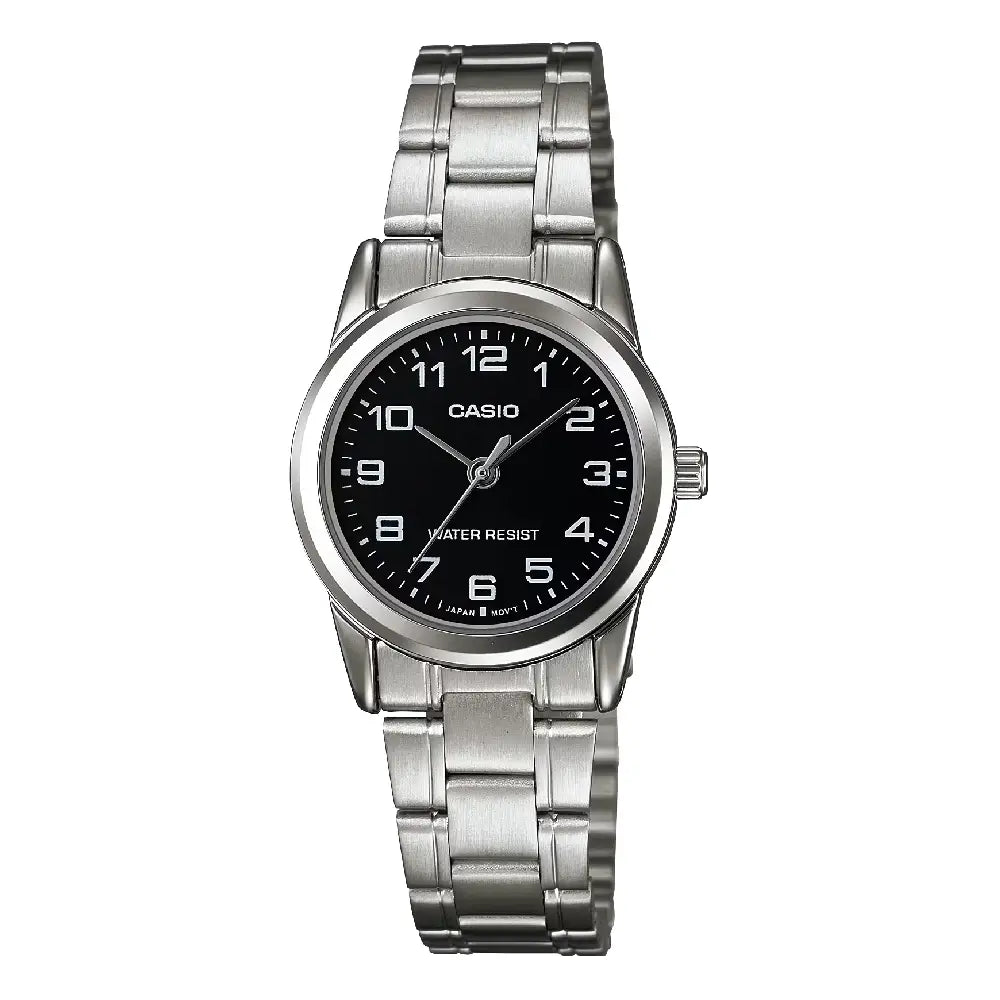 Casio Analog LTP-V001D-1BUDF Black Dial Stainless Steel Women's Watch
