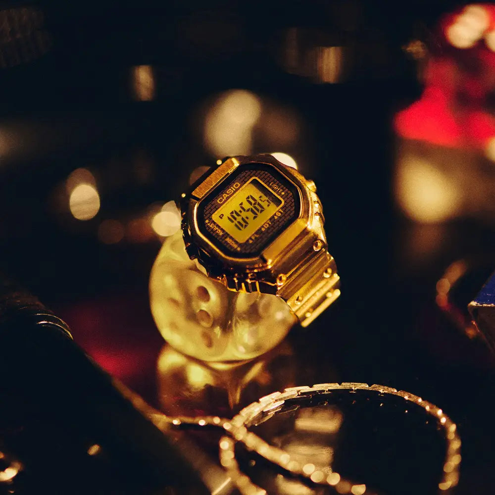 Casio Digital Ring Watch Limited Edition CRW-001G-9J Digital Dial Gold Stainless Steel Men's Watch