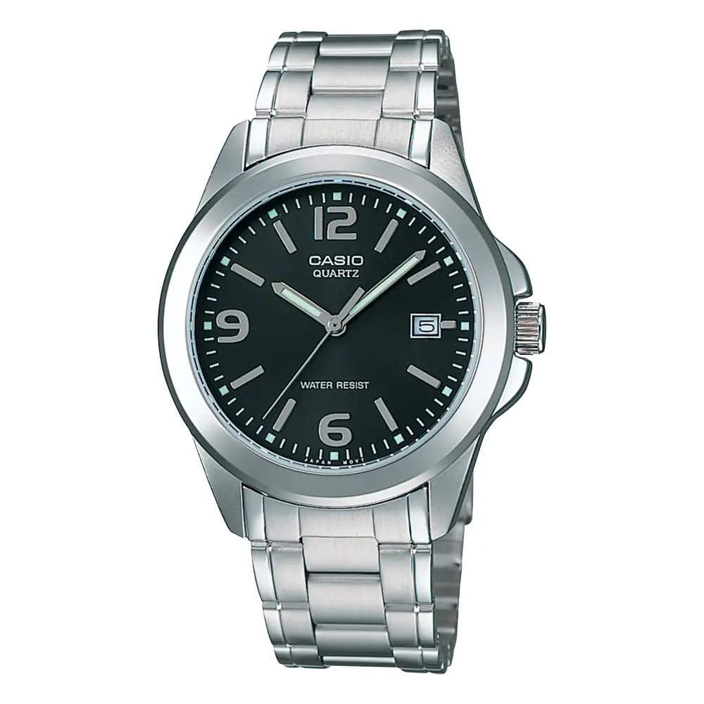 Casio Standard Analog MTP-1215A-1ADF Black Dial 38.4mm Stainless Steel Men's Watch