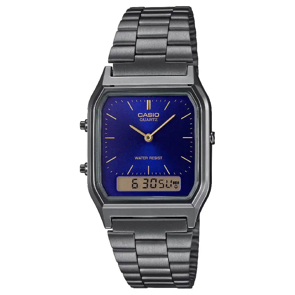 Casio Analog-Digital AQ-230GG-2ADF Blue Dial Stainless Steel Unisex Watch