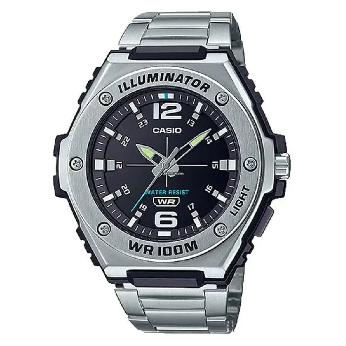 Casio Analog MWA-100HD-1AVDF Black Dial Stainless Steel Men's Watch