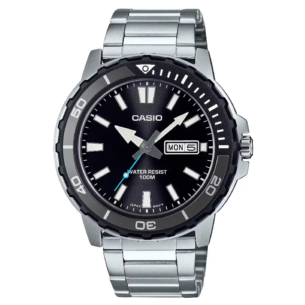 Casio Analog MTD-125D-1A3VDF Black Dial Stainless Steel Men's Watch
