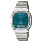 Casio Analog-Digital Vintage AQ-240E-3ADF Green Dial Stainless Steel Men's Watch