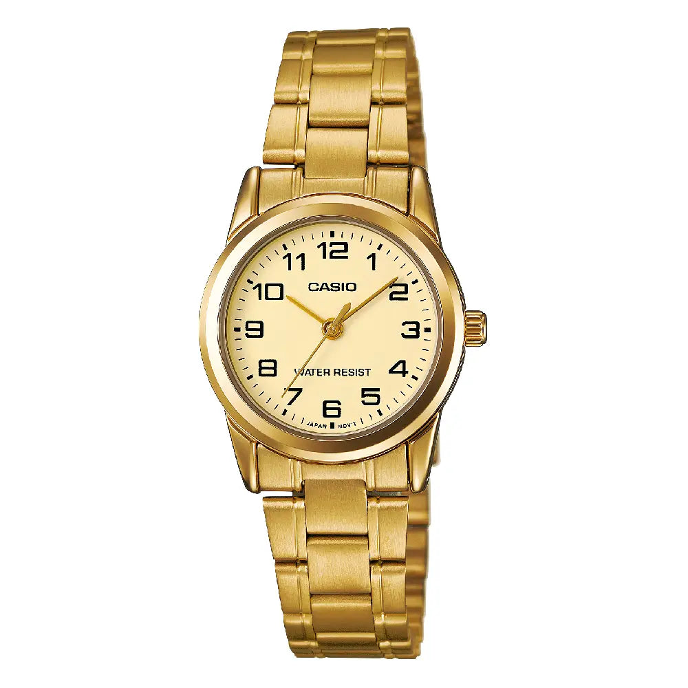 Casio Analog LTP-V001G-9B Gold Dial Stainless Steel Women's Watch